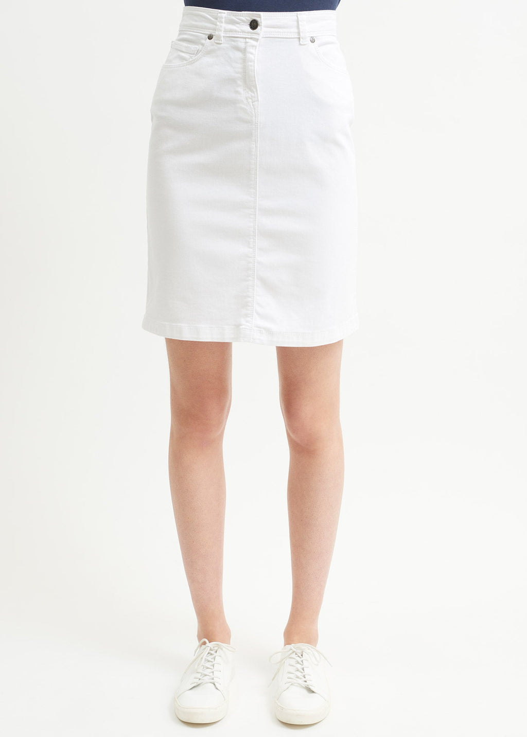 Elfy regular skirt - in coloured denim (BLANC)