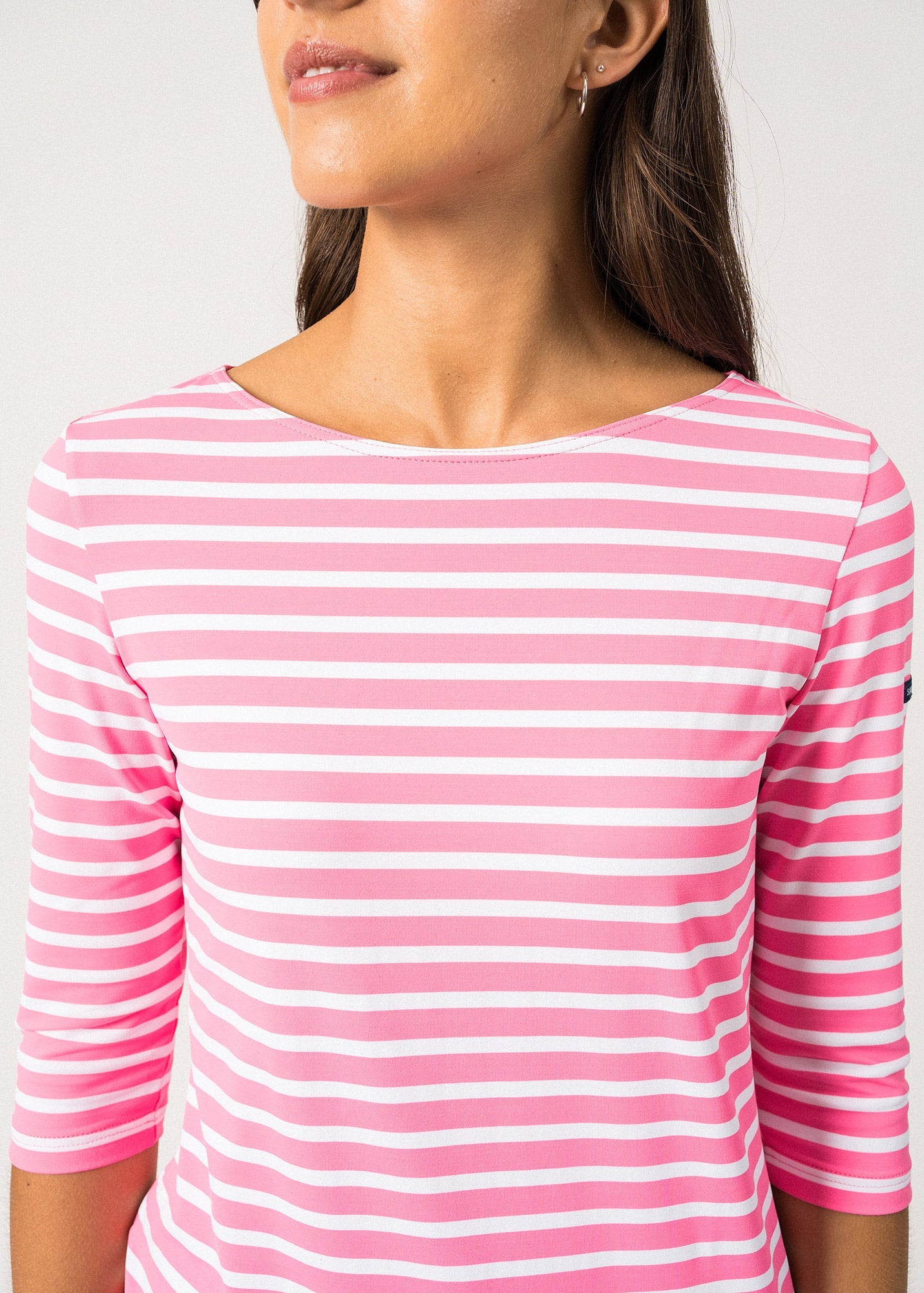 Propriano anti-UV striped dress - with 3/4 length sleeves (NEON/NEIGE)