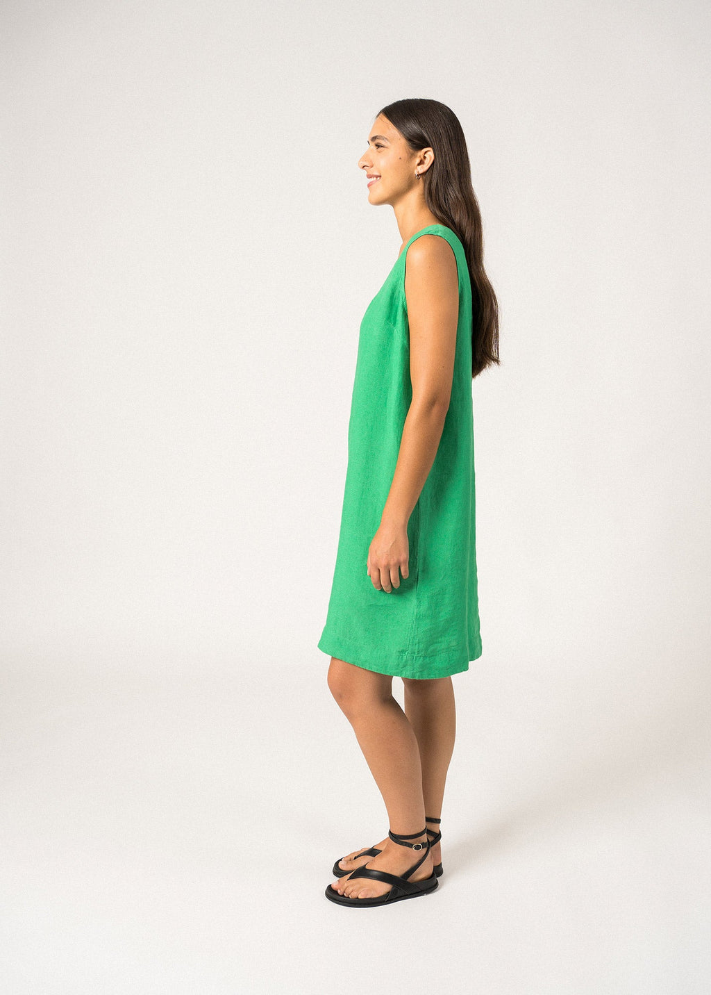 Clarisse Sleeveless Dress ¨C linen (VERT)
