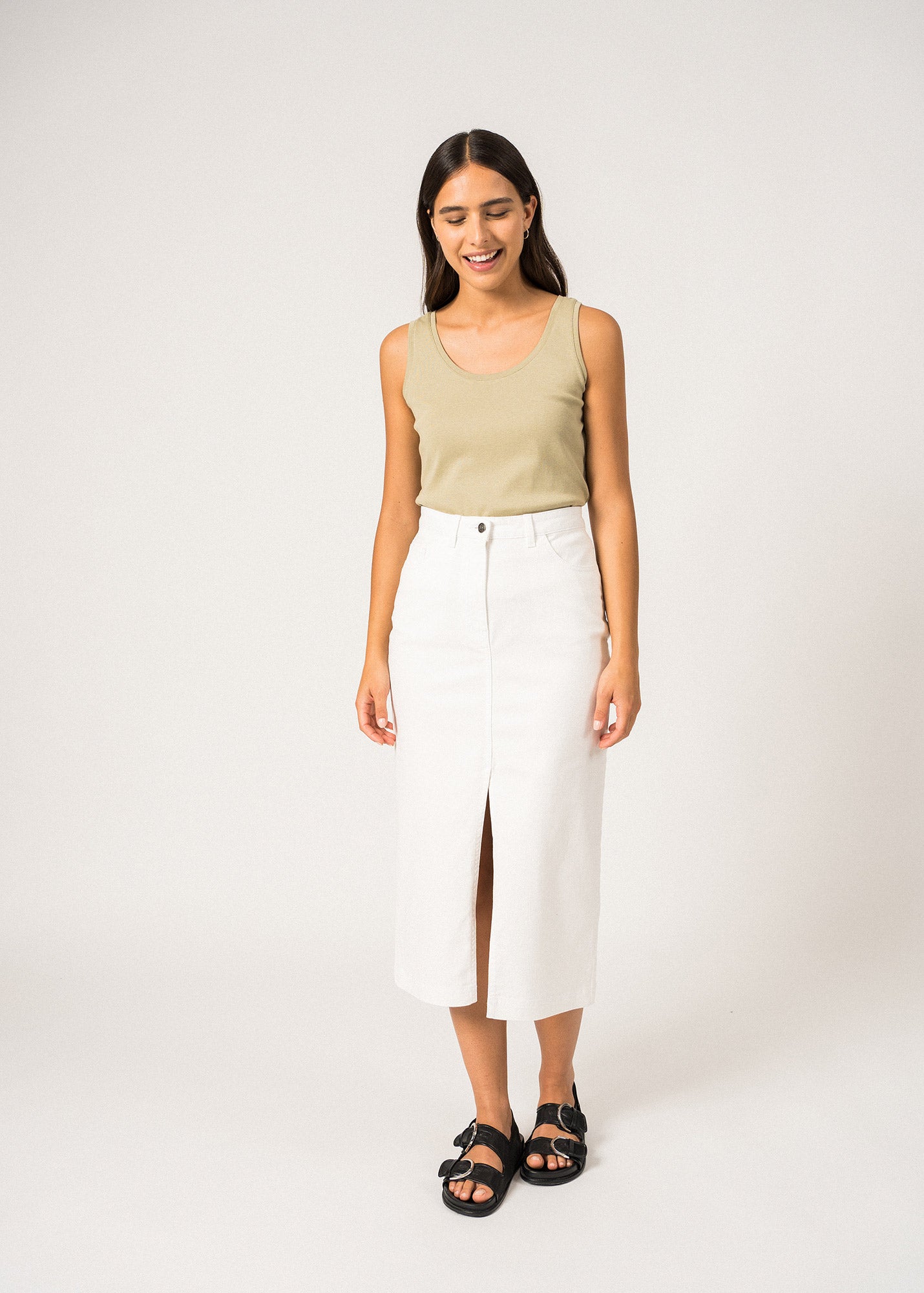 Julia Long Skirt ¨C cotton (BLANC)
