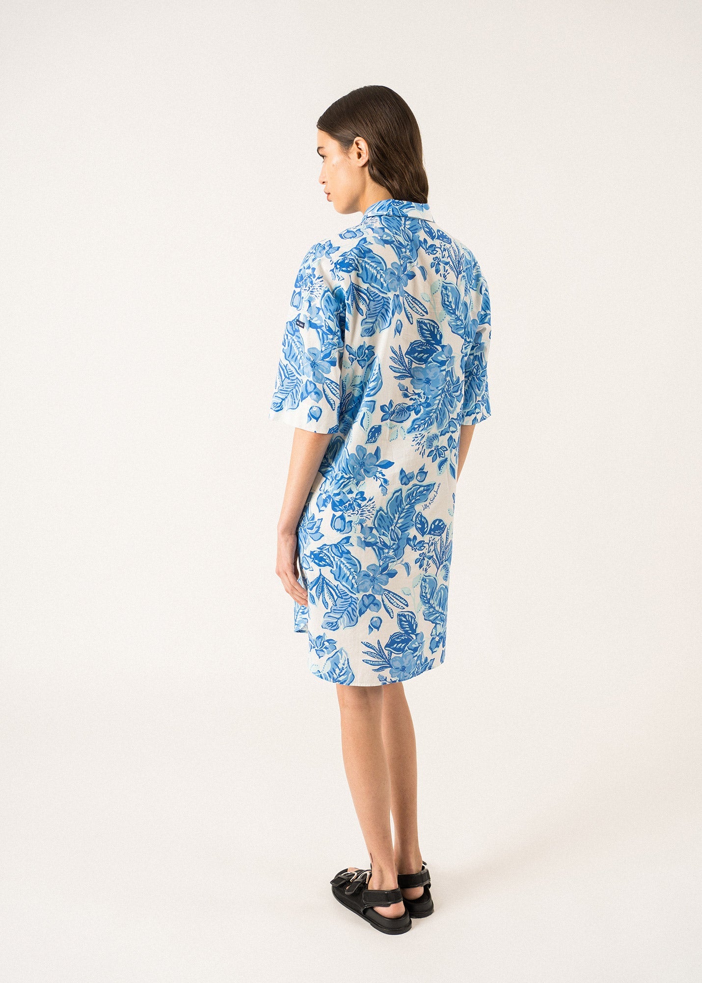 L¨¦onie Printed Shirt Dress ¨C SAINT JAMES x Lilly Pulitzer (SOLEIL AZUR)
