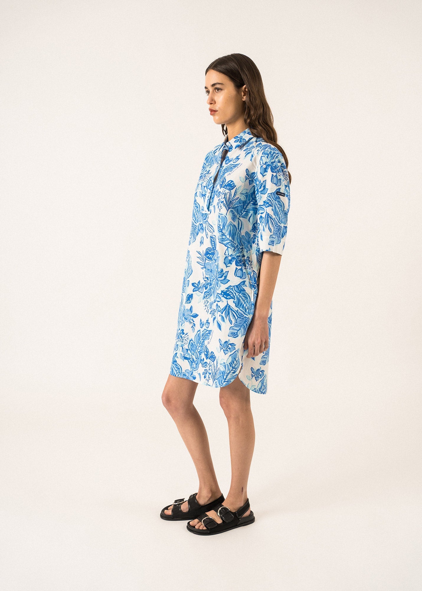 L¨¦onie Printed Shirt Dress ¨C SAINT JAMES x Lilly Pulitzer (SOLEIL AZUR)