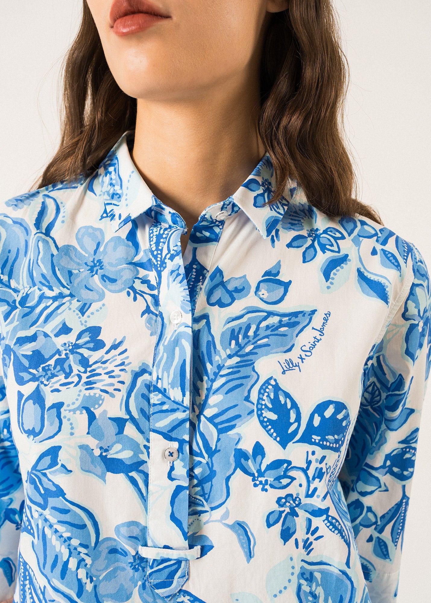 L¨¦onie Printed Shirt Dress ¨C SAINT JAMES x Lilly Pulitzer (SOLEIL AZUR)