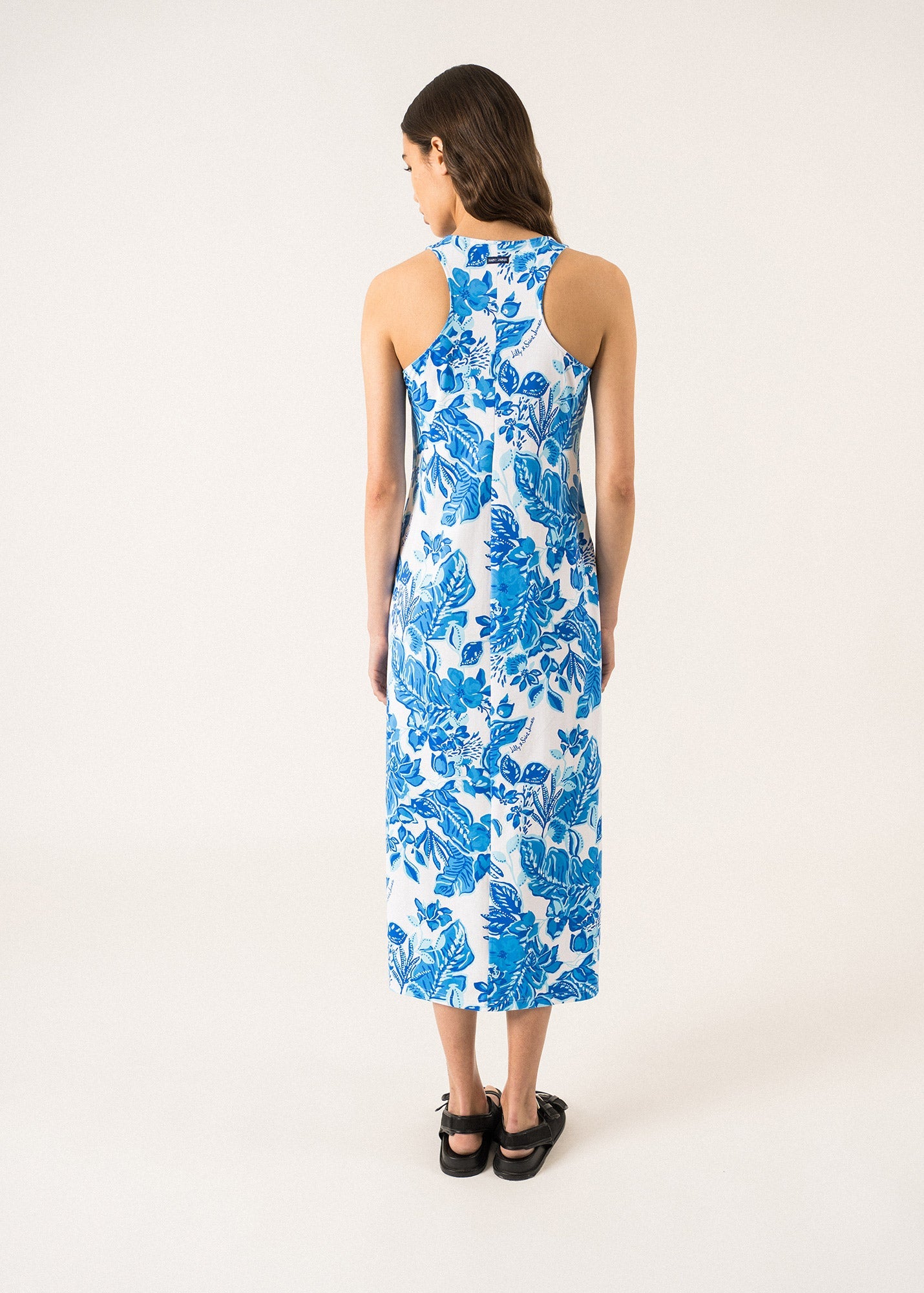 Maxine Printed Long Dress ¨C SAINT JAMES x Lilly Pulitzer (SOLEIL AZUR)