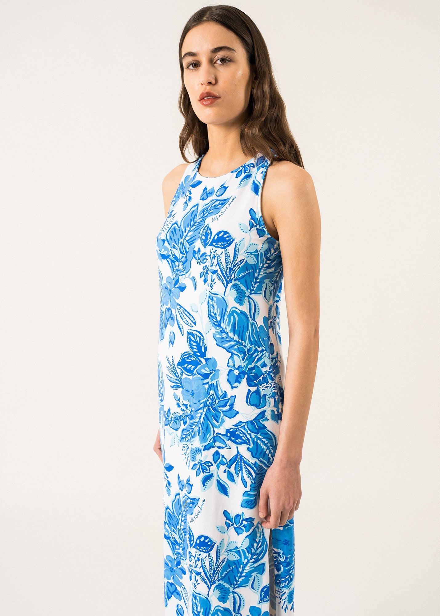 Maxine Printed Long Dress ¨C SAINT JAMES x Lilly Pulitzer (SOLEIL AZUR)