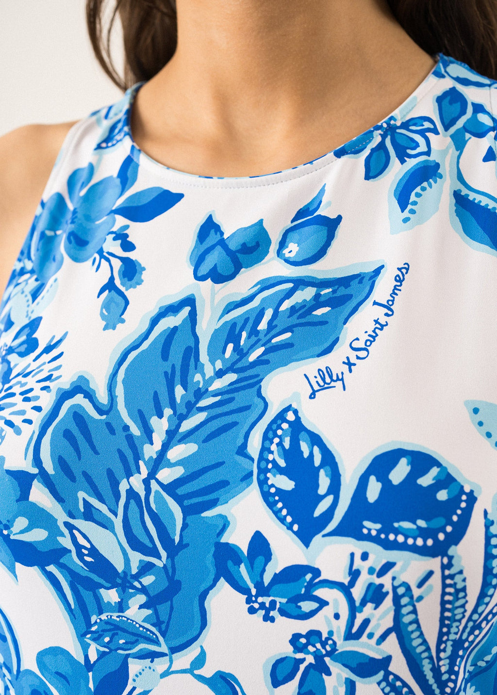 Maxine Printed Long Dress ¨C SAINT JAMES x Lilly Pulitzer (SOLEIL AZUR)