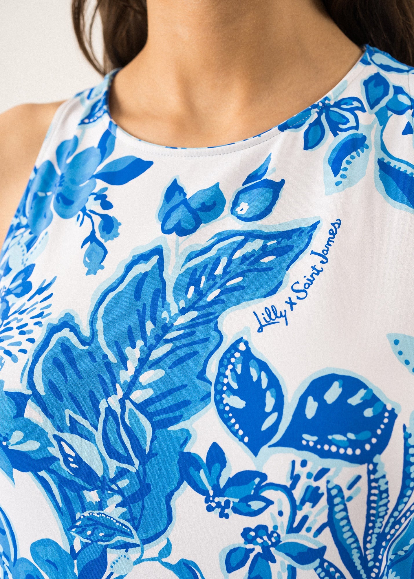 Maxine Printed Long Dress ¨C SAINT JAMES x Lilly Pulitzer (SOLEIL AZUR)