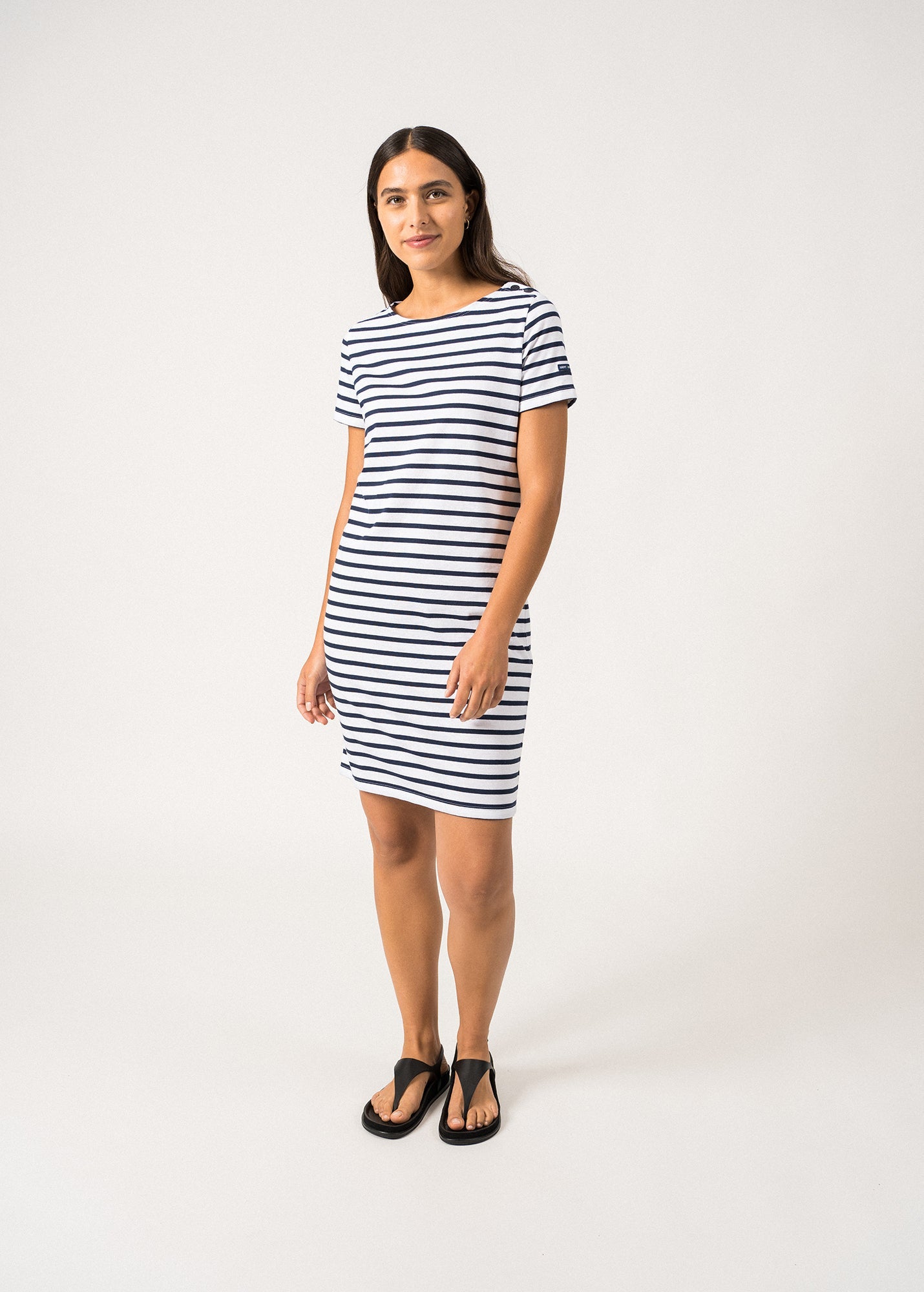 Villefranche Striped Dress ¨C cotton (NEIGE/MARINE)