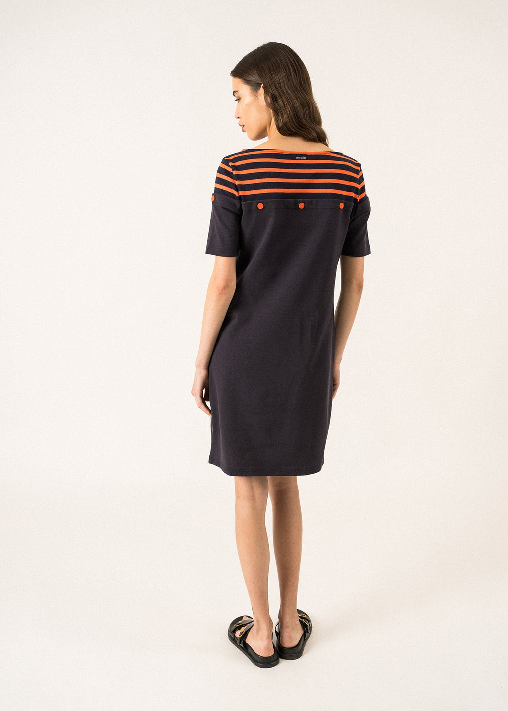 Balancine Carded Cotton Dress ¨C SAINT JAMES x Isabelle Ballu (NAVY FONCE/NAVY/BASKET)