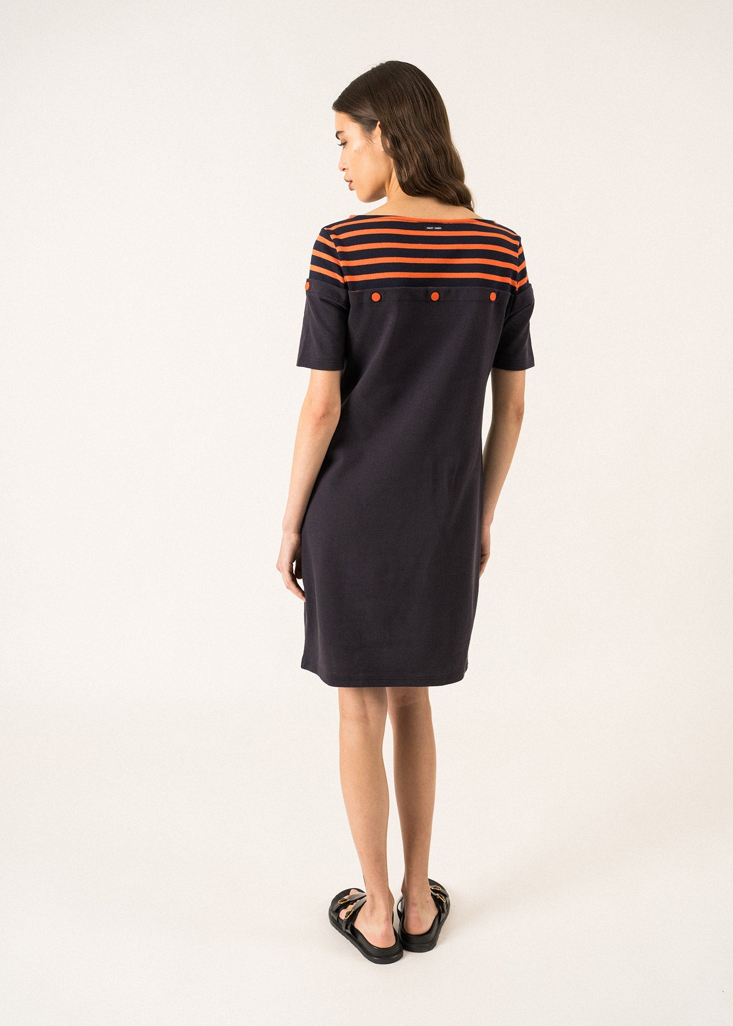 Balancine Carded Cotton Dress ¨C SAINT JAMES x Isabelle Ballu (NAVY FONCE/NAVY/BASKET)