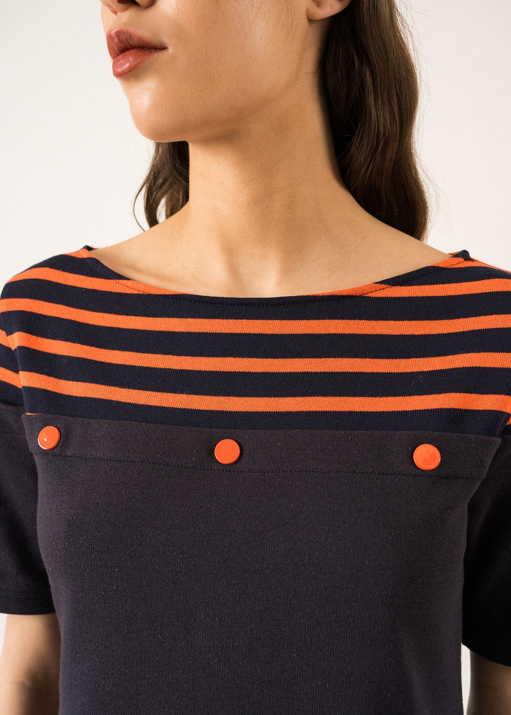 Balancine Carded Cotton Dress ¨C SAINT JAMES x Isabelle Ballu (NAVY FONCE/NAVY/BASKET)