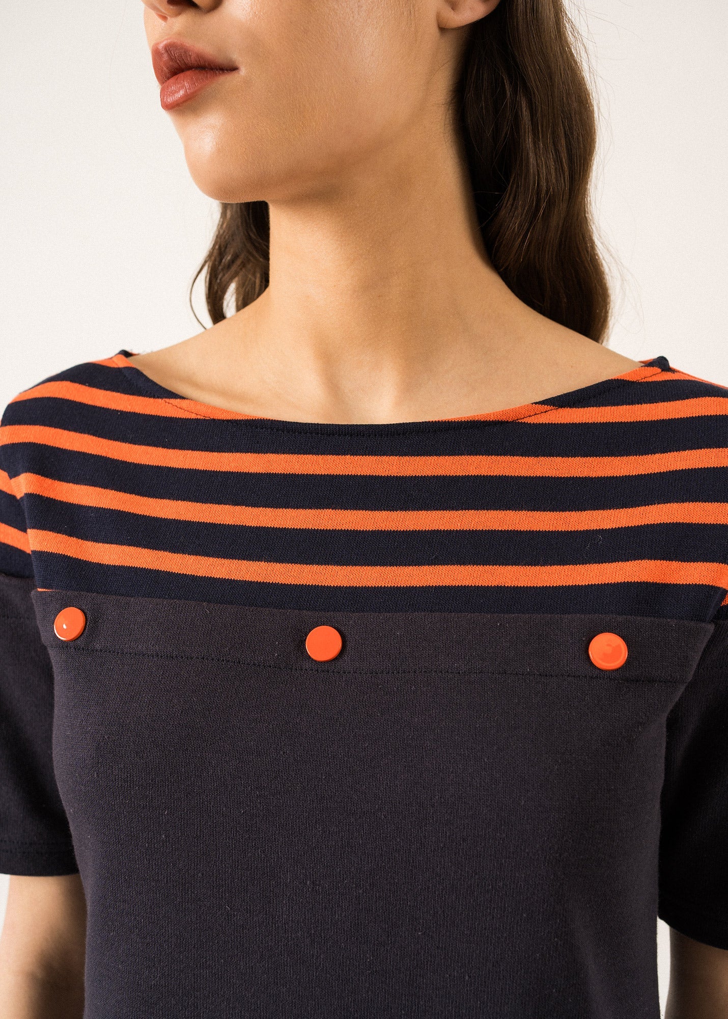 Balancine Carded Cotton Dress ¨C SAINT JAMES x Isabelle Ballu (NAVY FONCE/NAVY/BASKET)